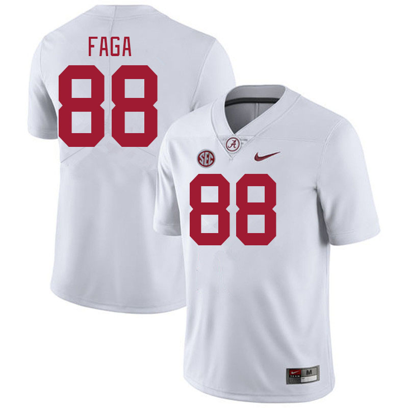 Men #88 Isaia Faga Alabama Crimson Tide College Football Jerseys Stitched-White